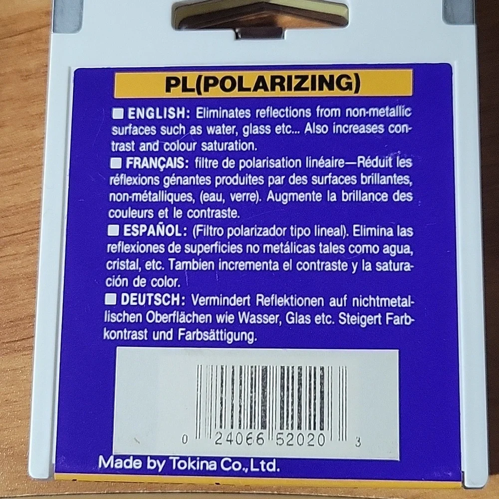 Hoya PL Polarizing Filter 52mm NIP
